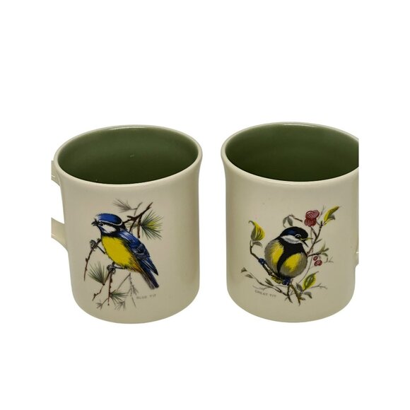 VTG Bird Coffee Mug Set of 3 Goldfinch, Cardinal Chickadee, Cream & Green, 4.75" - Picture 11 of 11
